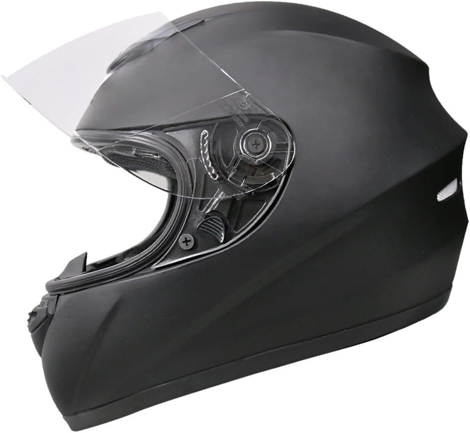 Zorax Matt Black Classic Motorcycle Helmet