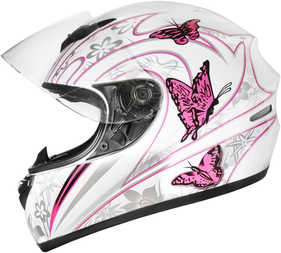 Zorax Pink Butterfly Motorcycle Helmet
